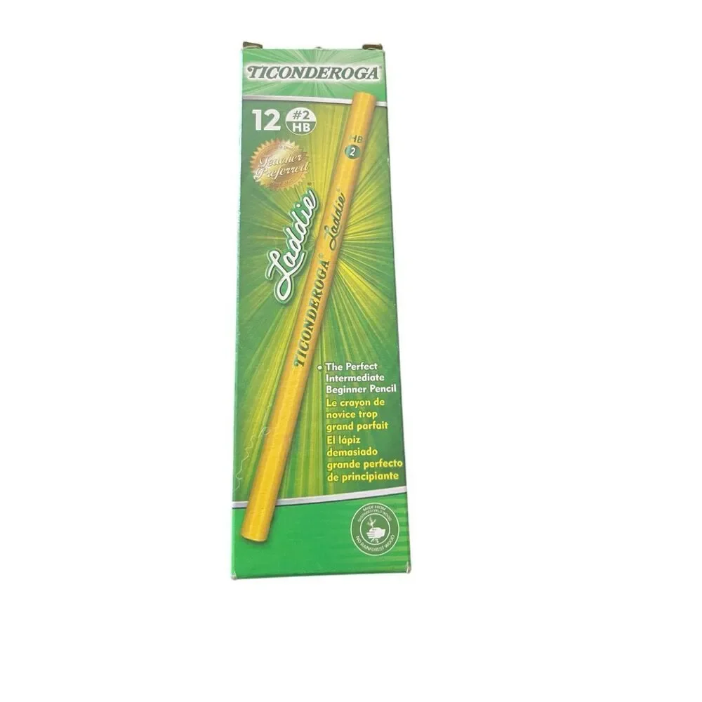 New Dixon Ticonderoga Laddie Vintage HB #2 Pencil Real Wood 12 Pack‎ Pencils